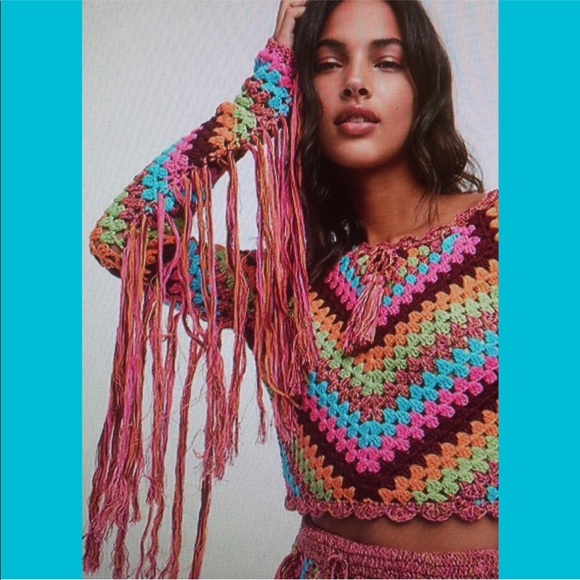 BNWT Spell & The Gypsy Joni Crochet TOP M/L - Picture 2 of 10